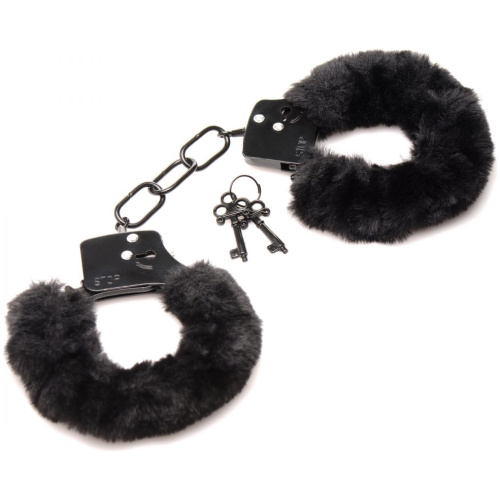 Cuffed in Fur Furry Handcuffs - Black