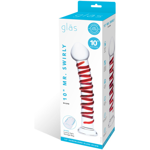 10 Inch Mr. Swirly Dildo - Red/clear