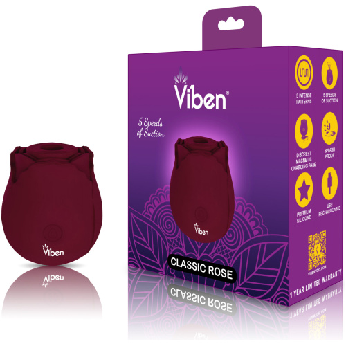 Classic Rose - Ruby - Handheld Rose Clitoral and Nipple Stimulator