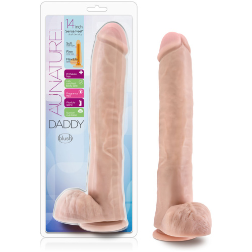 Au Naturel - Daddy - 14 Inch Sensa Feel Dual Density Dildo - Vanilla
