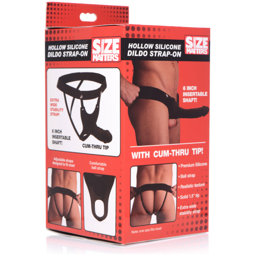 Hollow Silicone Dildo Strap-on - Black