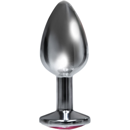 The 9's the Silver Starter Bejeweled Stainless Steel Plug - Pink