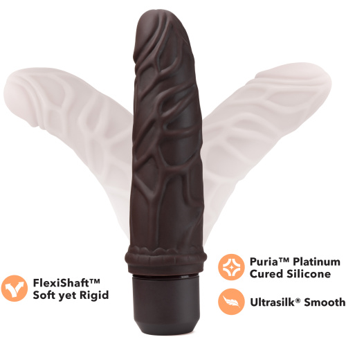 Dr. Skin Silicone - Dr. Robert - 7 Inch Vibrating Dildo - Brown
