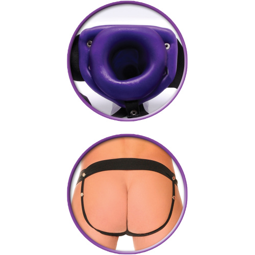Fetish Fantasy Series for Him or Her Vibrating Hollow Strap-on - Purple