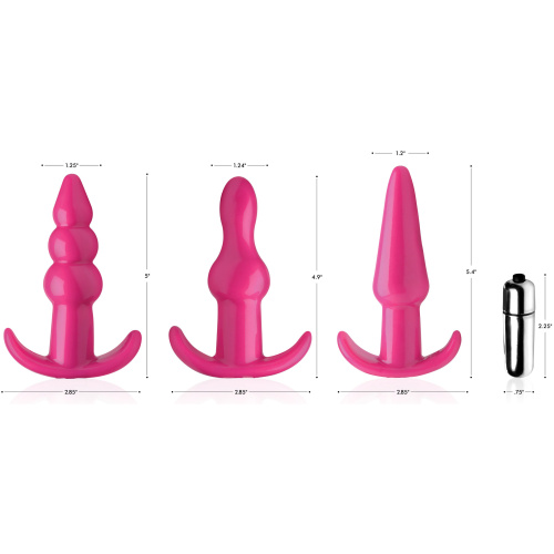 Thrill Trio Anal Plug Set - Pink