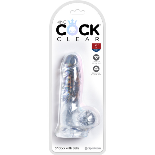King Cock Clear ​5 Inch Cock With Balls
