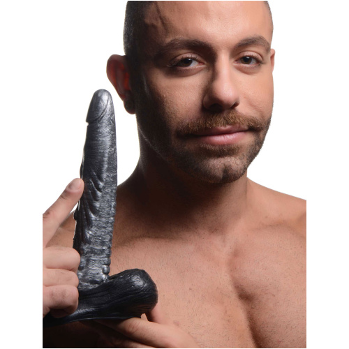 The Gargoyle Rock Hard Silicone Dildo - Silver