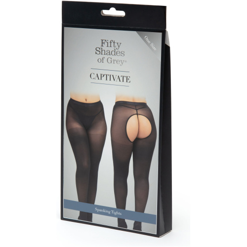 Fifty Shades of Grey Captivate Spanking Pantyhose - One Size - Black