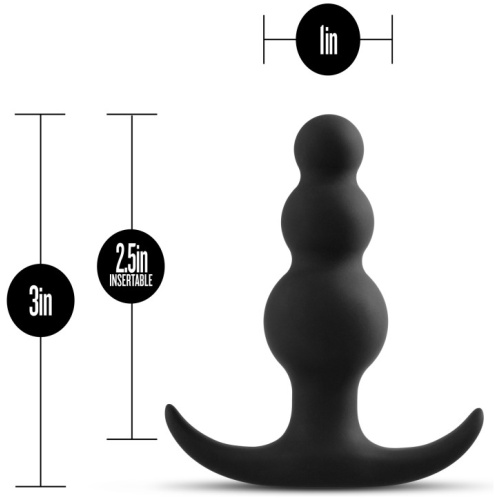 Anal Adventures Platinum - Beaded Plug - Black