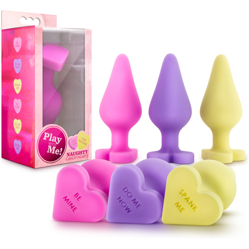 Naughty Candy Hearts Display - 9 Pieces - Assorted Colors