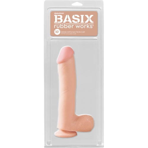Basix Rubber Works - 10 Inch Dong With Suction Cup - Flesh