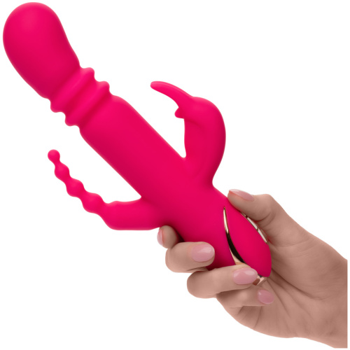 Jack Rabbit Signature Heated Silicone Triple Fantasy Rabbit - Pink