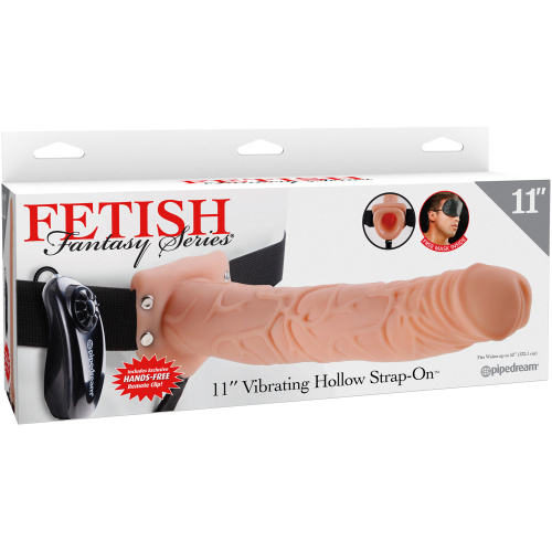 Fetish Fantasy Series 11-Inch Vibrating Hollow Strap-on - Flesh