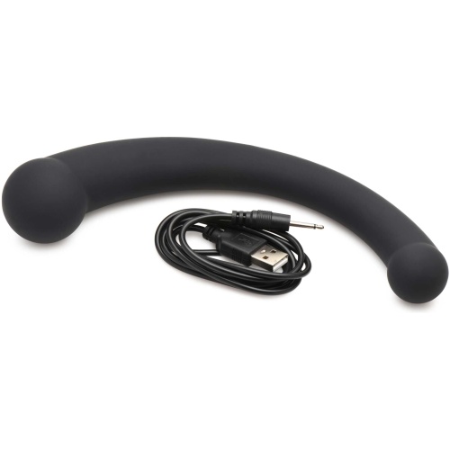 10x Vibra-Crescent Silicone Dual Ended Dildo - Black