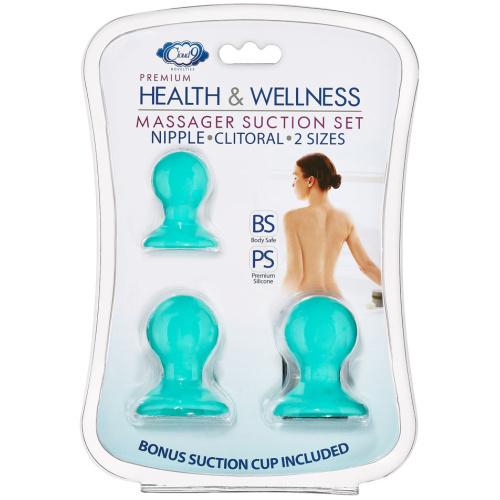 Cloud 9 Health and Wellness Nipple and Clitoral Massager Suction Set - Teal