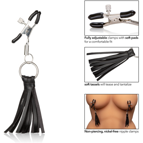 Nipple Play Playful Tassels Nipple Clamps - Black