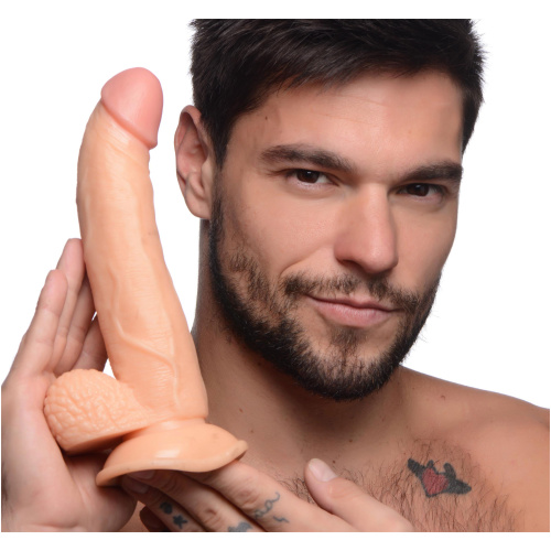 Pop Pecker 7.5 Inch Dildo With Balls - Light
