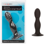 Silicone Ribbed Anal Stud - Black