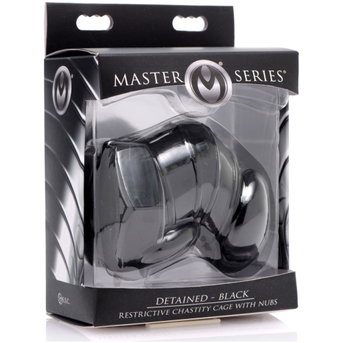 Master Series Detained - Black Restrictive Chastity Cage