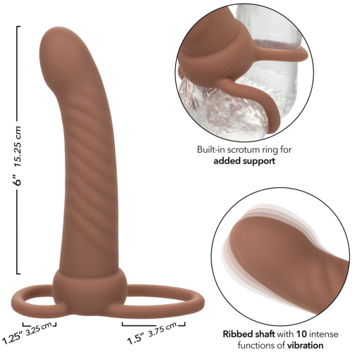 Performance Maxx Rechargeable Ribbed Dual Penetrator - Brown