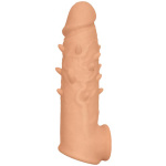 Natural Realskin Spiked Vibrating Penis Xtender - White