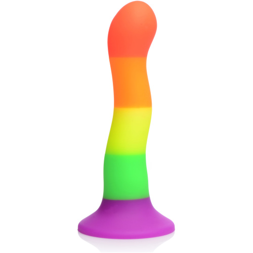 Proud Rainbow Silicone Dildo With Harness