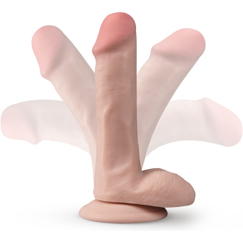Dr. Skin Plus - 6 Inch Posable Dildo With Balls - Vanilla