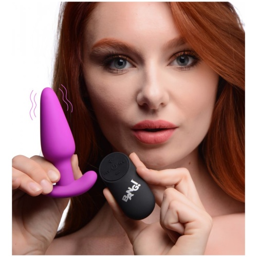 21x Silicone Butt Plug With Remote - Purple