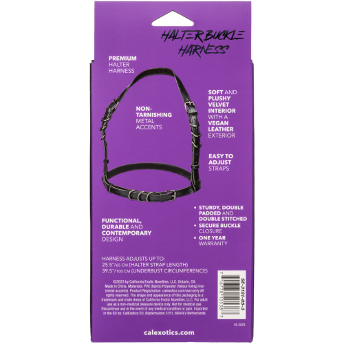 Euphoria Collection Halter Buckle Harness - Black