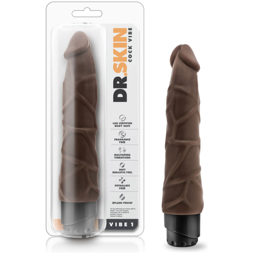 Dr. Skin - Cock Vibe 1 - 9 Inch Vibrating Cock - Chocolate