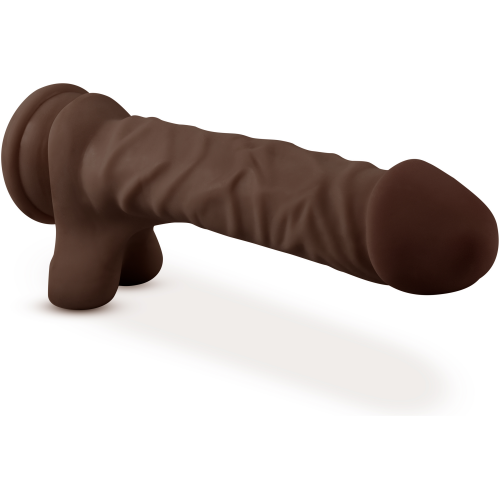 Dr. Skin Plus - 9 Inch Posable Dildo With Balls - Chocolate