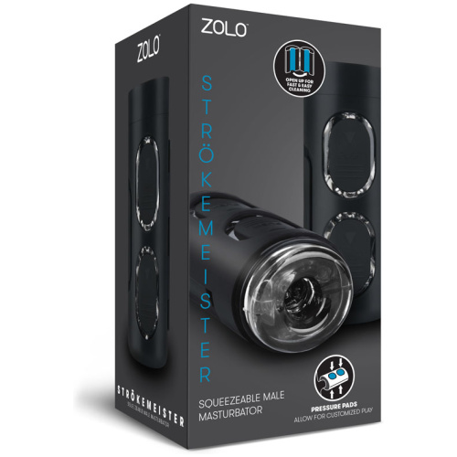 Zolo Strokemeister Squeezeable Male Masturbator - Black