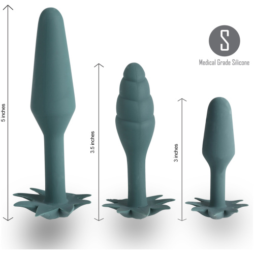 Doobies Pot Leaf Anal Trainer Silicone Set - Green