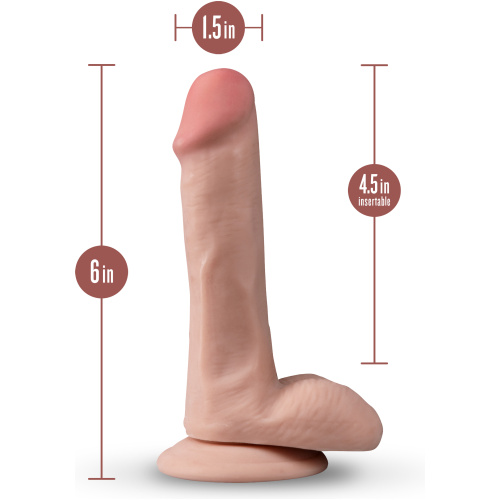 Dr. Skin Plus - 6 Inch Posable Dildo With Balls - Vanilla
