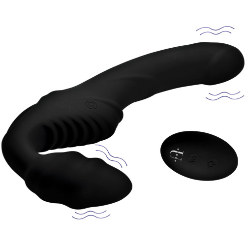Pro Rider 9x Vibrating Silicone Strapless Strap on With Remote Control