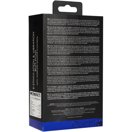 E-Stimulation and Vibration Butt Plug With Wireless Remote Control - Black