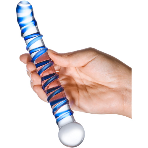 Mr. Swirly 6.5 Inch G-Spot Glass Dildo