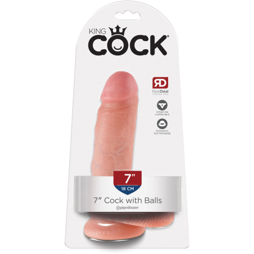 King Cock 7-Inch Cock With Balls - Flesh