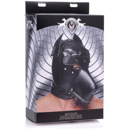 Muzzled Universal BDSM Hood With Removable Muzzle