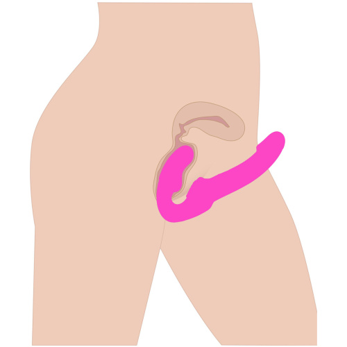 Evoke Rechargeable Vibrating Silicone Strapless Strap on - Pink