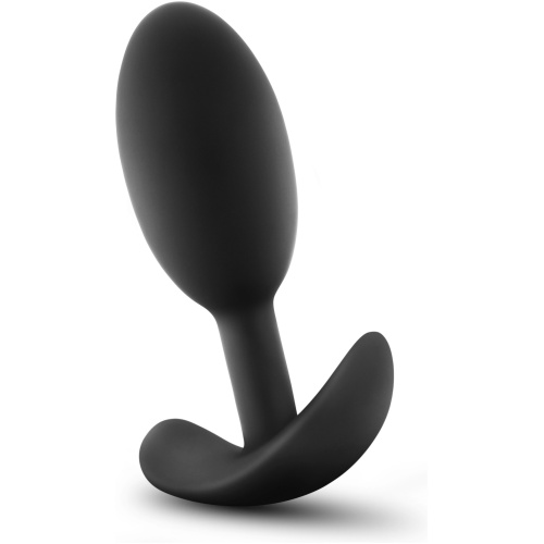 Anal Adventures - Platinum - Silicone Vibra Slim Plug -Medium - Black