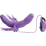 Fetish Fantasy Elite Vibrating Double Delight Strap-on - Purple