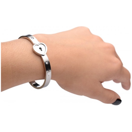 Cuffed Locking Bracelet and Key Necklace