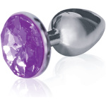 The 9's the Silver Starter Bejeweled Stainless Steel Plug - Violet