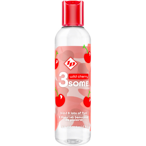 3some 3-in-1 Lubricant - Wild Cherry - 4 Fl. Oz.