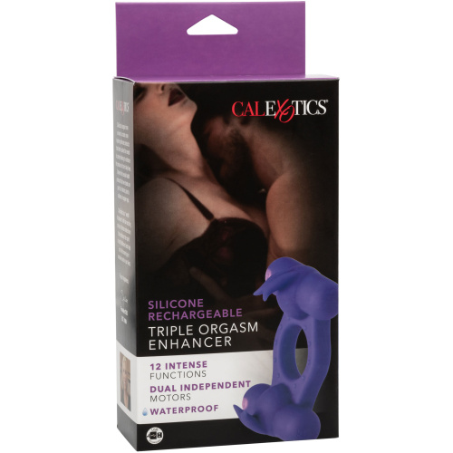 Silicone Rechargeable Triple Orgasm Enhancer - Purple