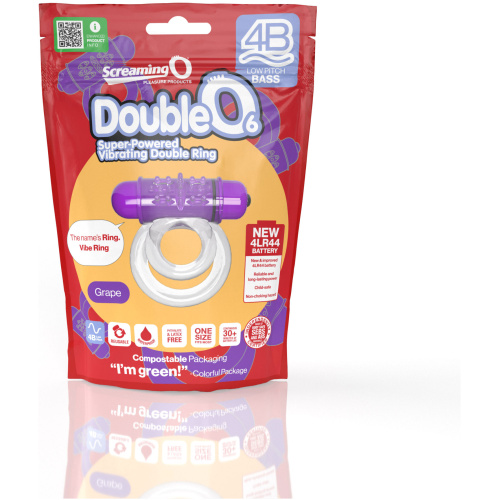 Screaming O 4b - Double O Super Powered Vibrating Double Ring - Grape