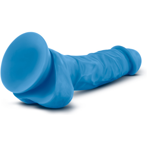 Neo - 7.5 Inch Dual Density Cock With Balls - Neon Blue