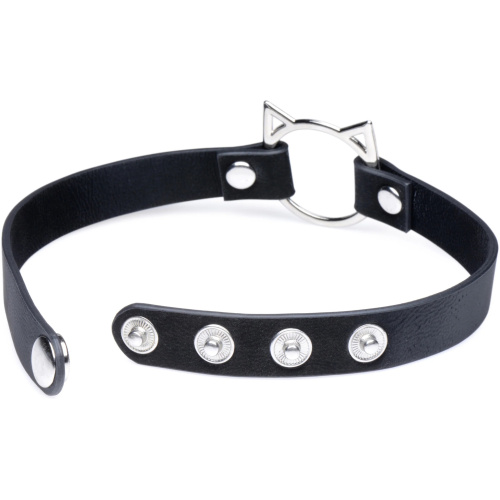 Kinky Kitty Ring Slim Choker - Black