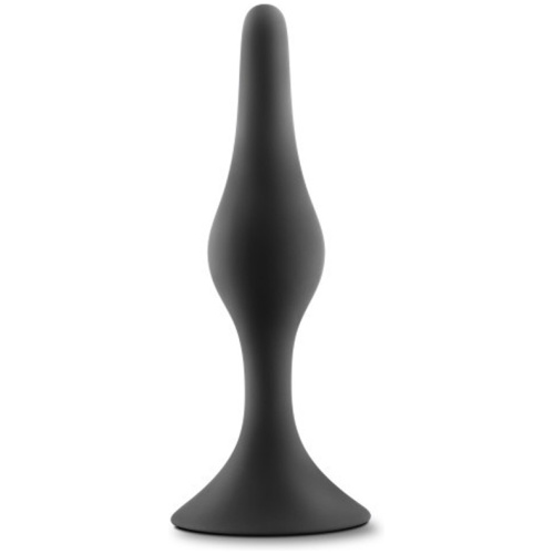 Anal Adventures Platinum - Silicone Beginner Plug - Small - Black